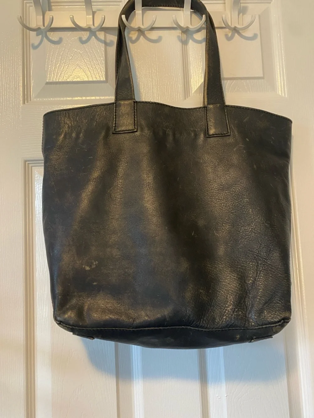 Frye Black Leather Tote with Subtle Starburst Detail - Picture 4 of 8